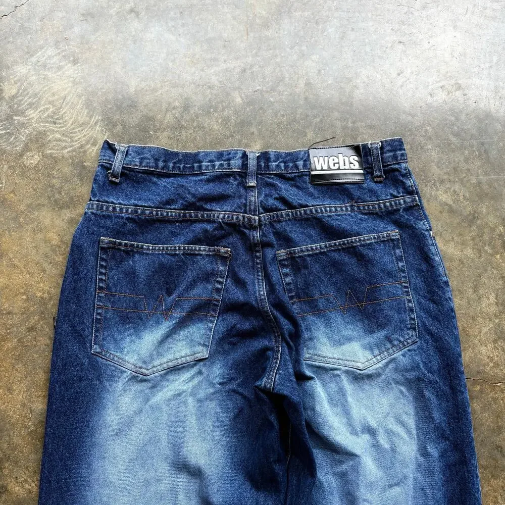 Super baggy‎ Vintage Y2K Webs Blue Jeans